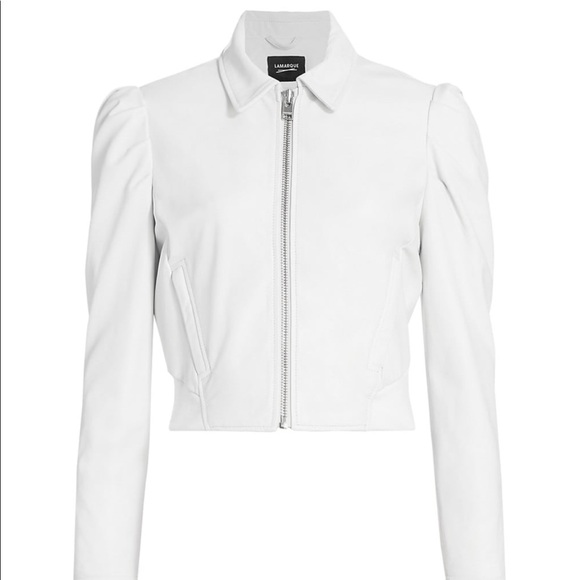 Lamarque White Leather Jacket - Picture 13 of 15